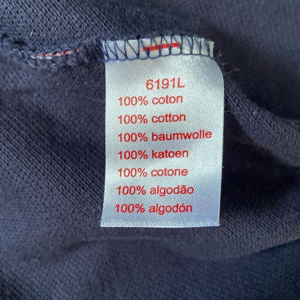 Vintage LACOSTE L!VE navy blue 100% cotton pique polo size 7 / Large - Picture 7 of 10